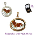 Cavalier King Charles Spaniel in Sterling Silver Medium Oval Pendant Custom Enamel
