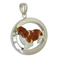 Cavalier King Charles Spaniel in Sterling Silver Medium Oval Pendant Custom Enamel