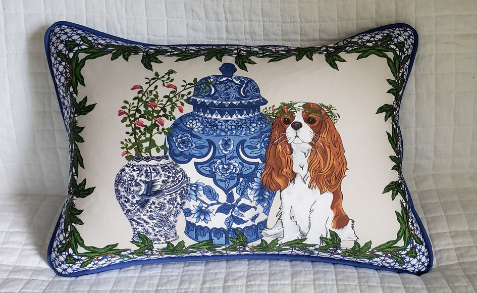Blenheim Cavalier King Charles Spaniel Pillow Cover