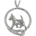 Chihuahua (Smooth Coat) in Solid Sterling Silver Leash Pendant