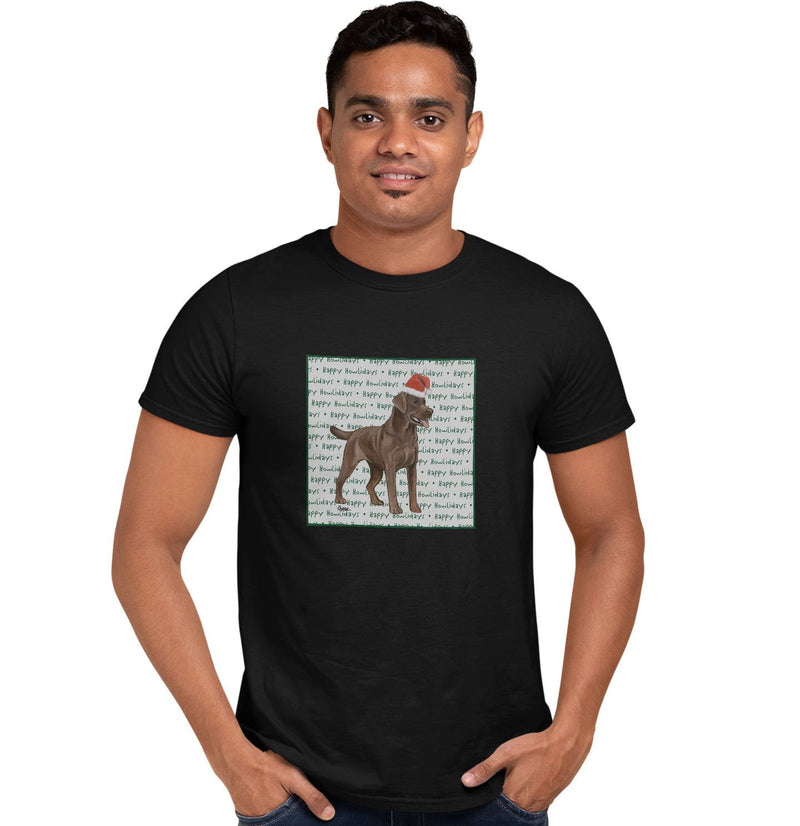 Chocolate Labrador Retriever Howlidays - Adult Unisex T-Shirt