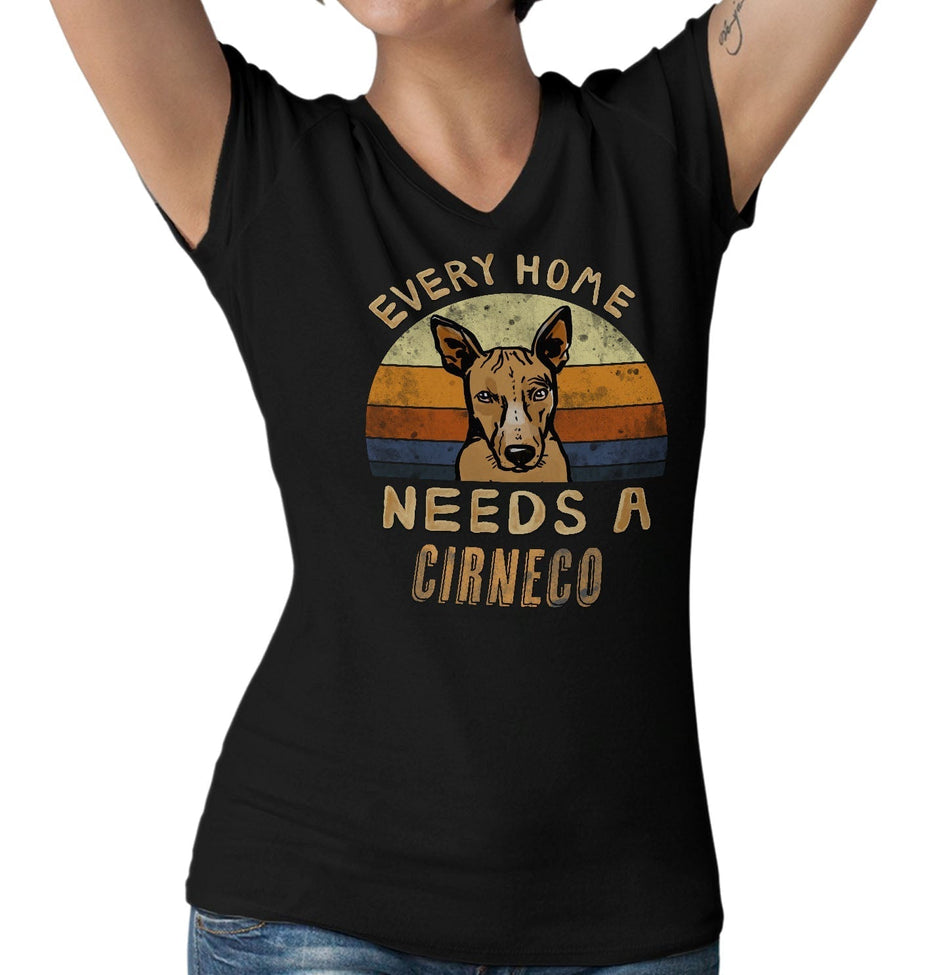 Every Home Needs a Cirneco dell Etna - Women's V-Neck T-Shirt