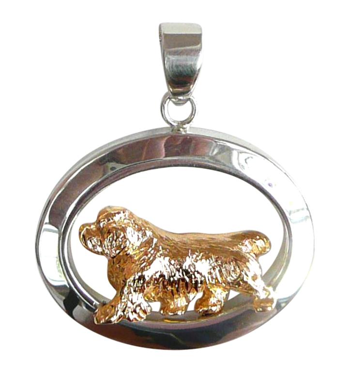 Clumber Spaniel Sterling & 14k Gold Jewelry