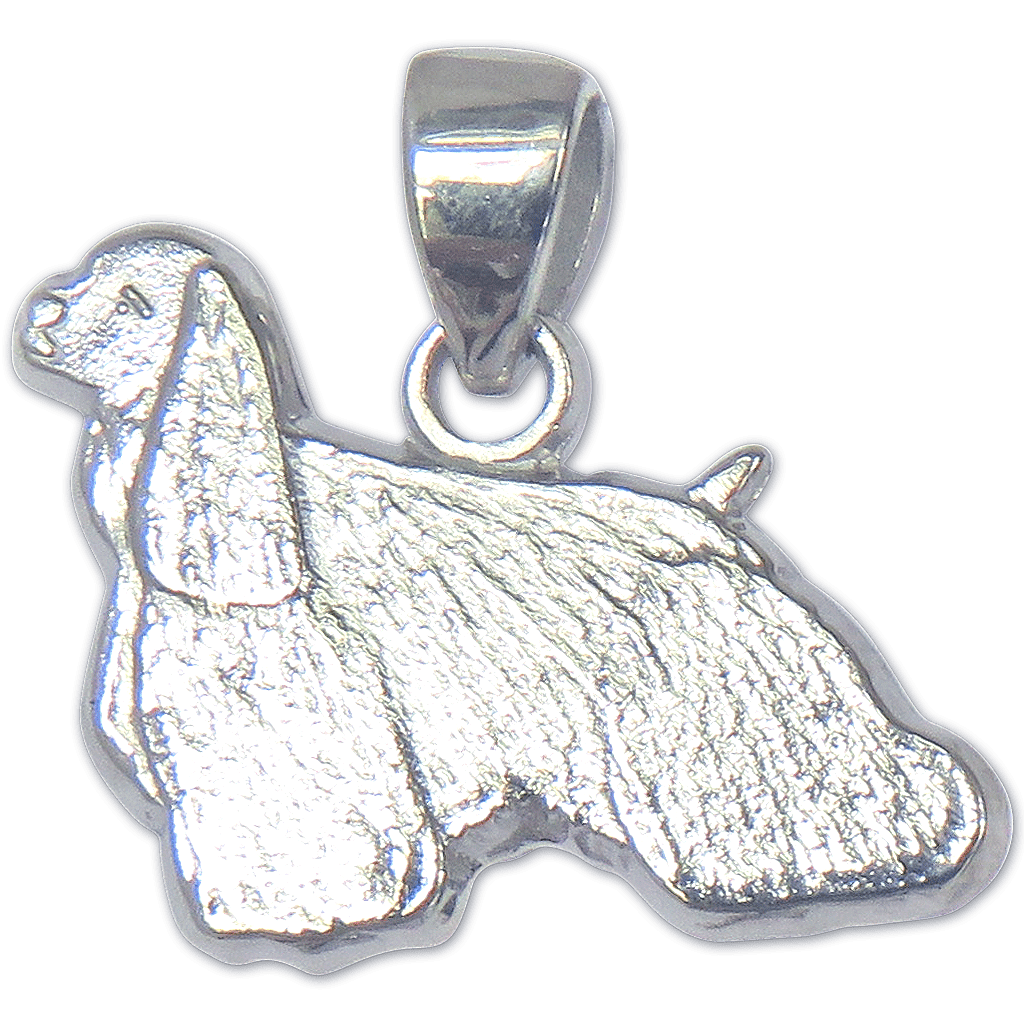 Pendentif Chien Cocker Américain En Argent Sterling 925 - Bijou 3D Réaliste - Neuf Avec étiquette LW