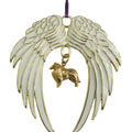 Collie Gold Plated Holiday Angel Wing Ornament