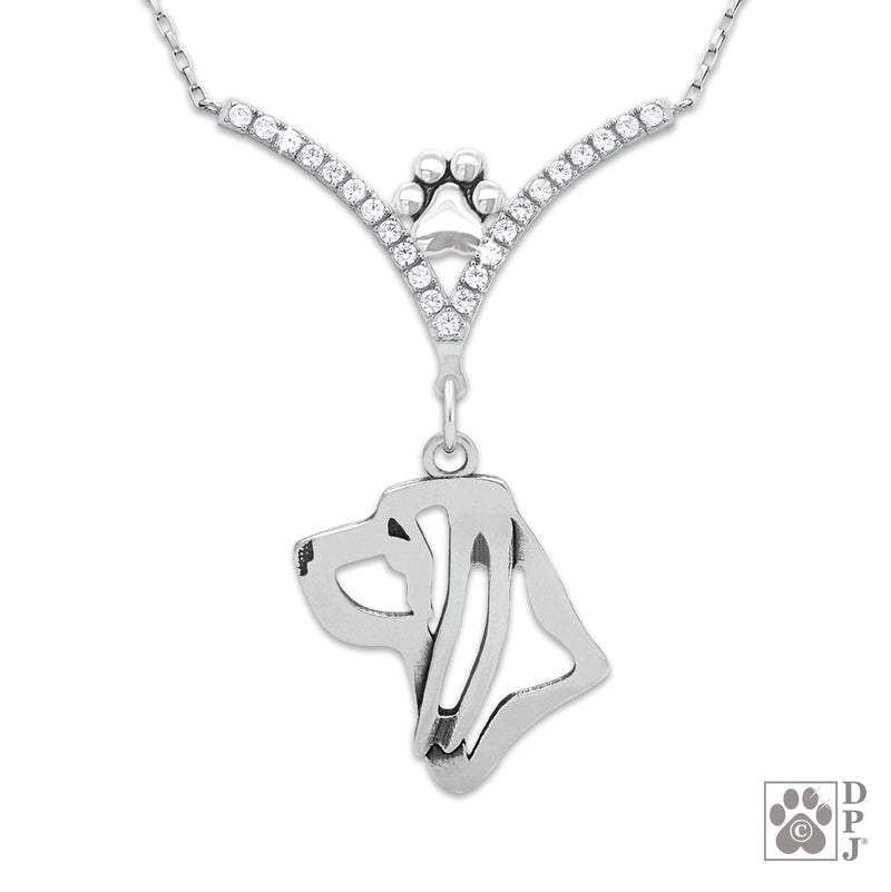 Bloodhound VIP  CZ Necklace, Head