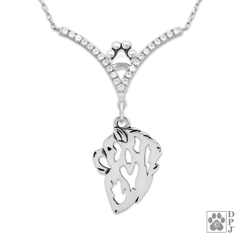 Chow Chow VIP CZ Necklace, Head