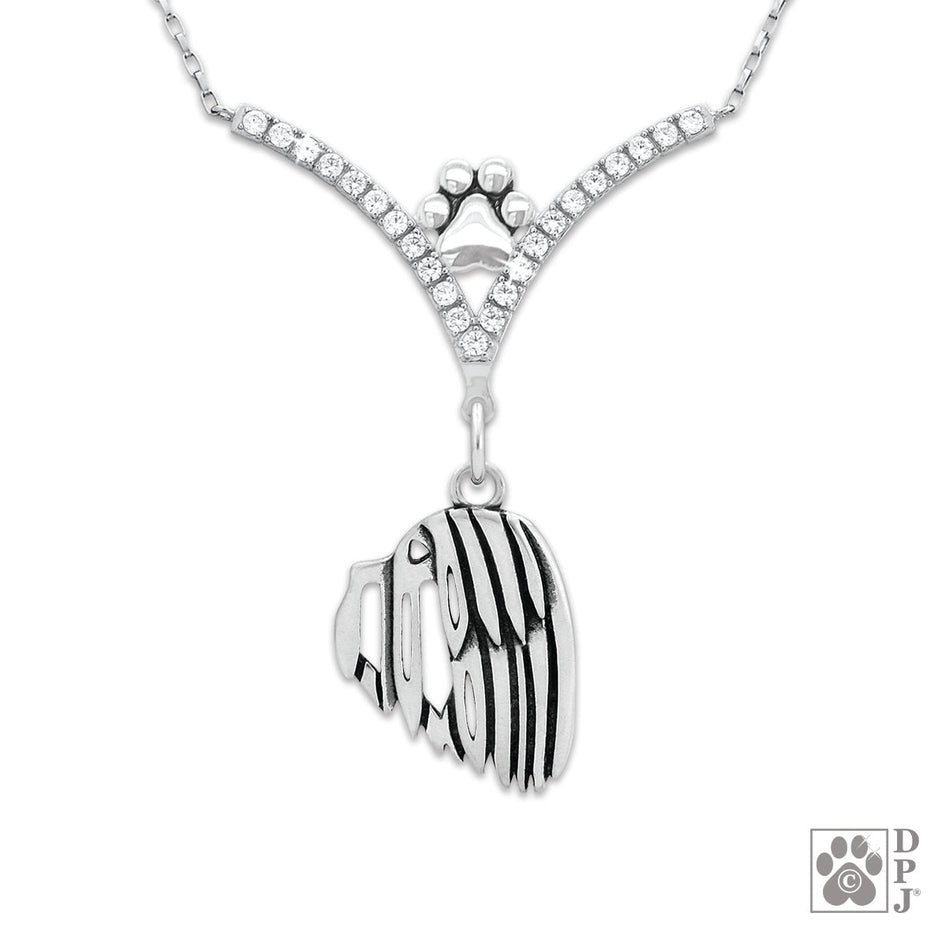 Havanese VIP CZ Necklace, Head