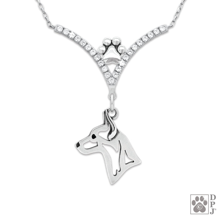 VIP Rat Terrier CZ Necklace, Head | AKC Shop