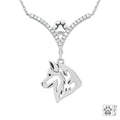 VIP Siberian Husky CZ Necklace, Head