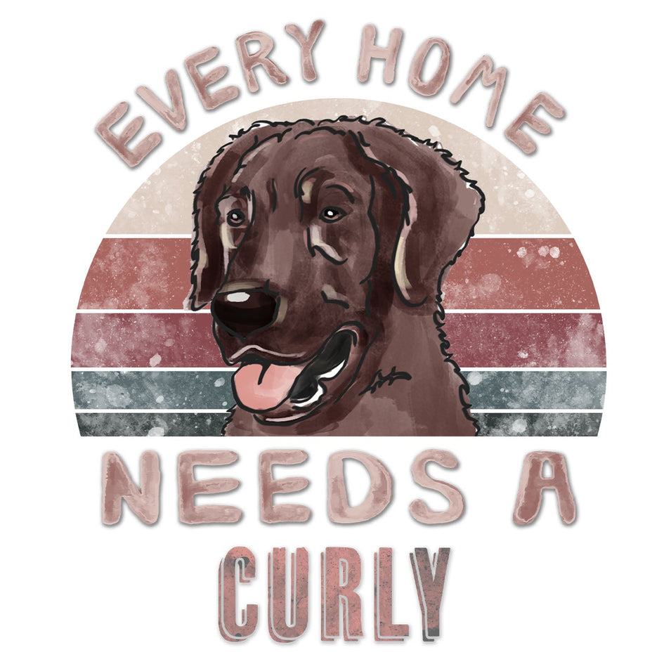 Every Home Needs a Curly-Coated Retriever - Women's V-Neck T-Shirt