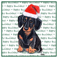 Dachshund (Black) Happy Howlidays Text - Women's V-Neck T-Shirt