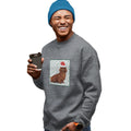 Dachshund (Red Longhaired) Happy Howlidays Text - Adult Unisex Crewneck Sweatshirt