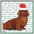Dachshund (Red Longhaired) Happy Howlidays Text - Adult Unisex Crewneck Sweatshirt