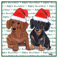 Dachshund (Pair) Happy Howlidays Text - Women's V-Neck T-Shirt