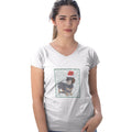 Dachshund (Wire Haired) Happy Howlidays Text - Women's V-Neck T-Shirt
