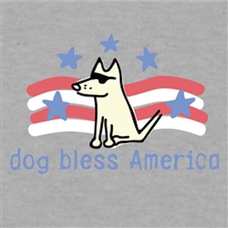 Dog Bless America - T-Shirt Lightweight Blend - Teddy the Dog T-Shirts and Gifts