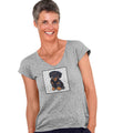 Black Dachshund Love Text - Women's V-Neck T-Shirt