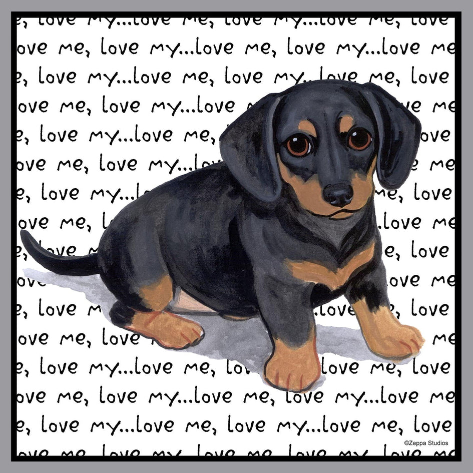Dachshund Puppy Love Text - Adult Unisex Crewneck Sweatshirt