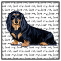 Black Longhaired Dachshund Love Text - Women's V-Neck T-Shirt