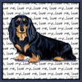 Black Longhaired Dachshund Love Text - Adult Unisex Crewneck Sweatshirt