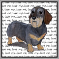 Wire Haired Dachshund Love Text - Women's V-Neck T-Shirt