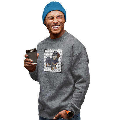 Wire Haired Dachshund Love Text - Adult Unisex Crewneck Sweatshirt
