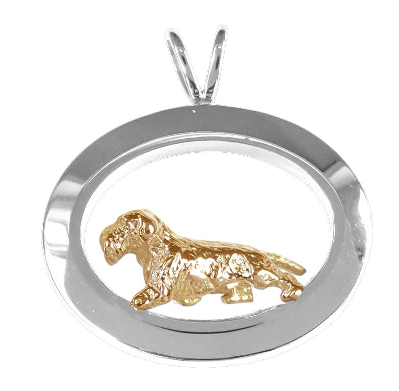 Dachshund Wirehaired Coat Sterling & 14k Gold Jewelry