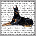 Doberman Pinscher Love Text - Women's V-Neck T-Shirt