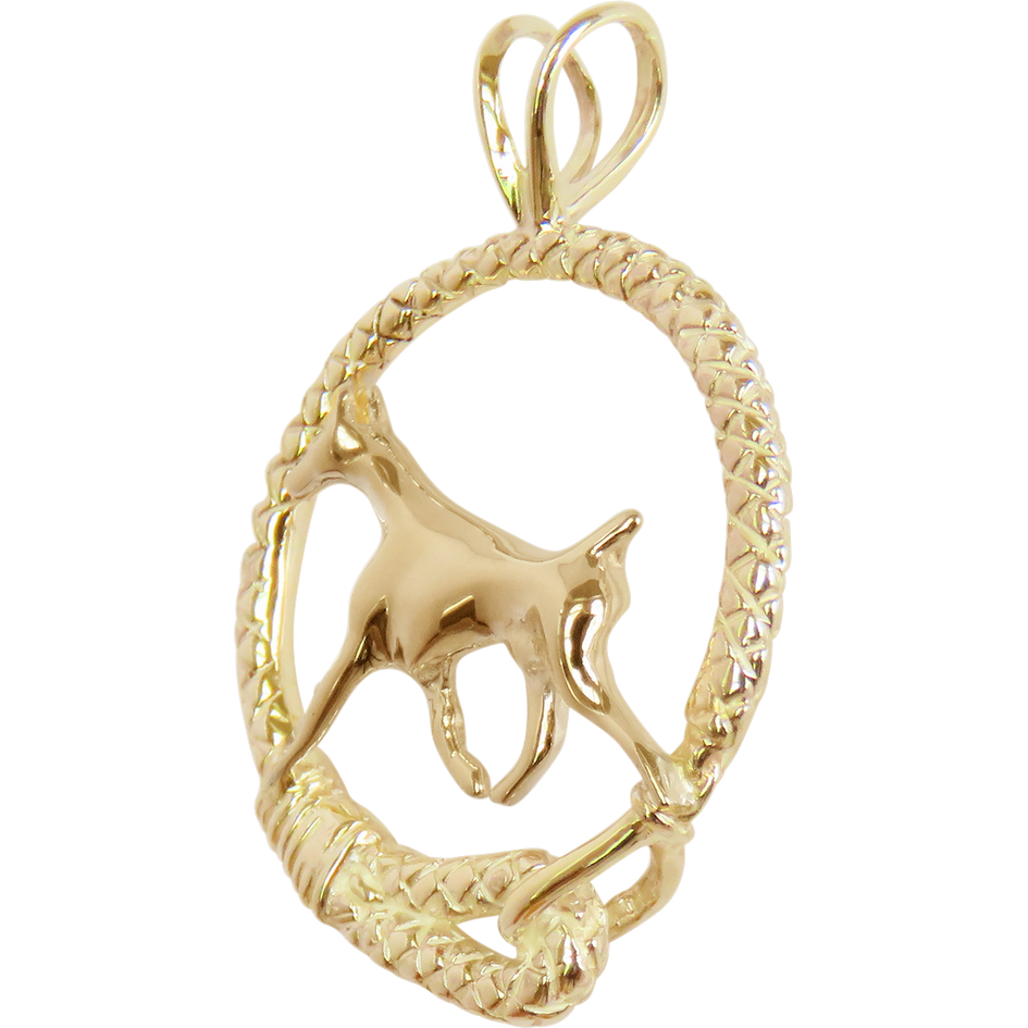 Doberman Pinscher Solid 14K Gold  Leash Pendant