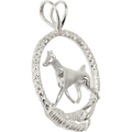 Doberman Pinscher in Solid Sterling Silver Leash Pendant