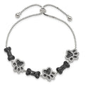 Cubic Zirconia Paws And Bones Bracelet