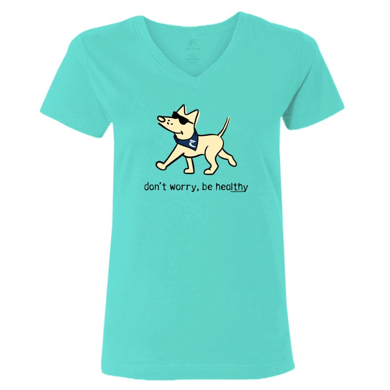 Don't Worry Be Healthy - Ladies T-Shirt V-Neck