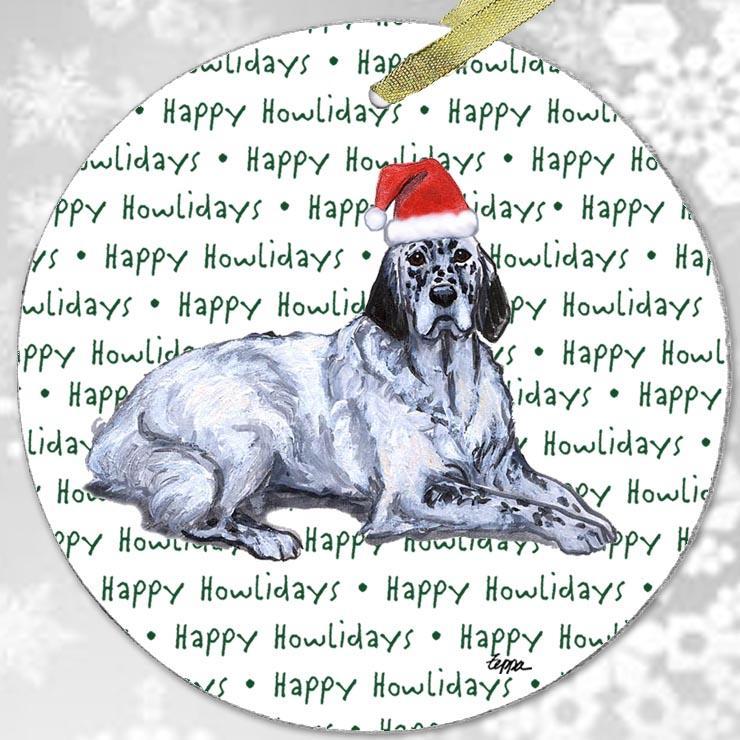 English Setter "Happy Howlidays" Ornament
