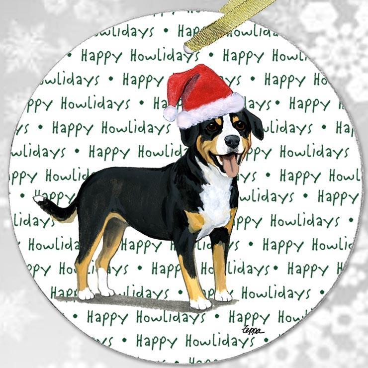 Entelbucher Mountain Dog "Happy Howlidays" Ornament