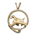 English Cocker Spaniel Solid 14K Gold  Leash Pendant