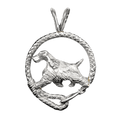 English Cocker Spaniel in Solid Sterling Silver Leash Pendant