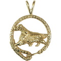 English Setter Solid 14K Gold  Leash Pendant
