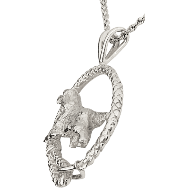 English Setter in Solid Sterling Silver Leash Pendant