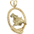 Solid 14K Gold English Springer Spaniel Leash Pendant