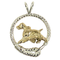 Solid 14K Gold English Springer Spaniel in Sterling Silver Leash Pendant