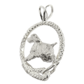 English Springer Spaniel in Solid Sterling Silver Leash Pendant