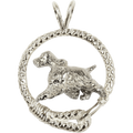 English Springer Spaniel in Solid Sterling Silver Leash Pendant