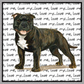 American Staffordshire Terrier- Brindle- Love Text - Women's V-Neck T-Shirt