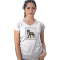 American Staffordshire Terrier- Brindle- Love Text - Women's V-Neck T-Shirt