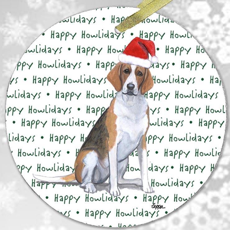 Foxhound "Happy Howlidays" Ornament