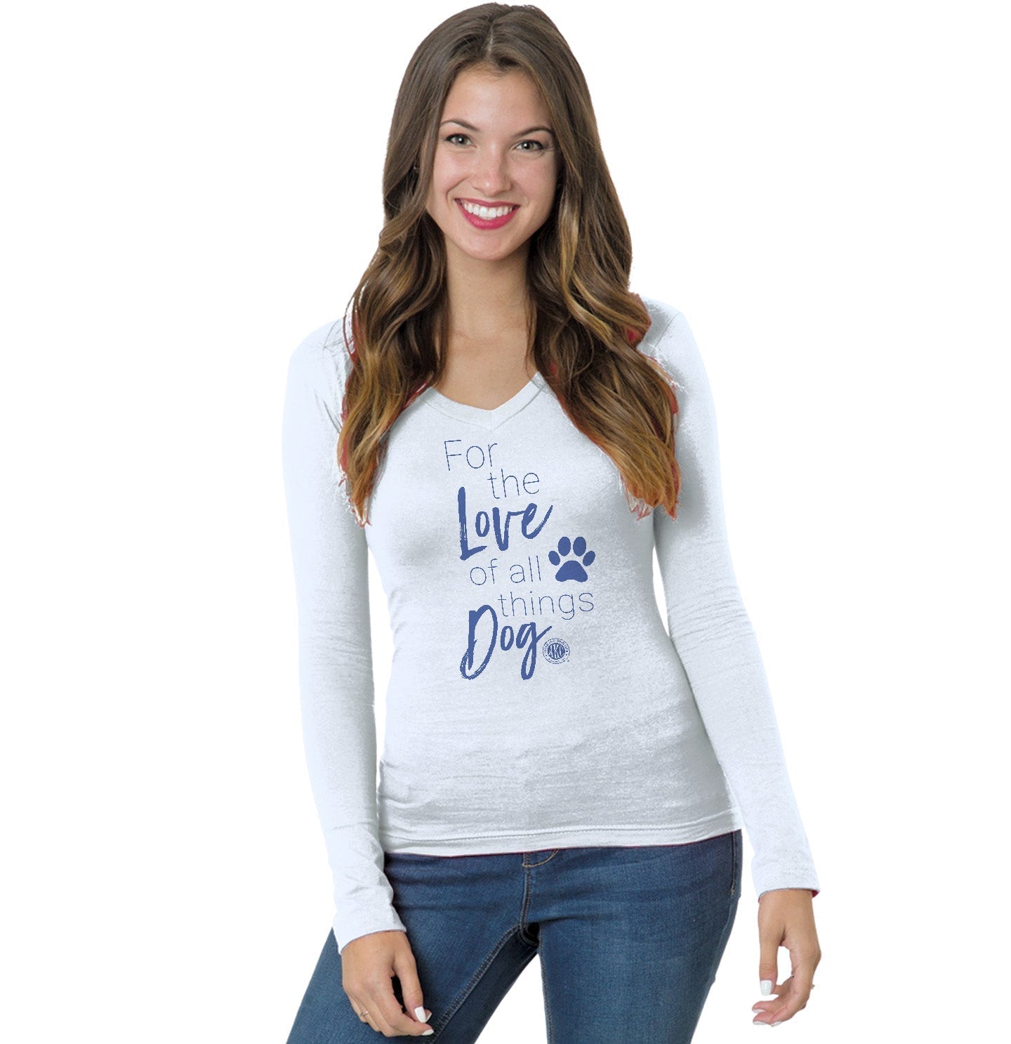 For the Love of All Things Dog - Women's V-Neck Long Sleeve T-Shirt