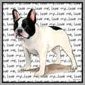 Black & White French Bulldog Love Text - Women's V-Neck T-Shirt