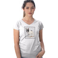 Black & White French Bulldog Love Text - Women's V-Neck T-Shirt