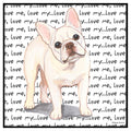 Cream French Bulldog Love Text - Women's V-Neck T-Shirt